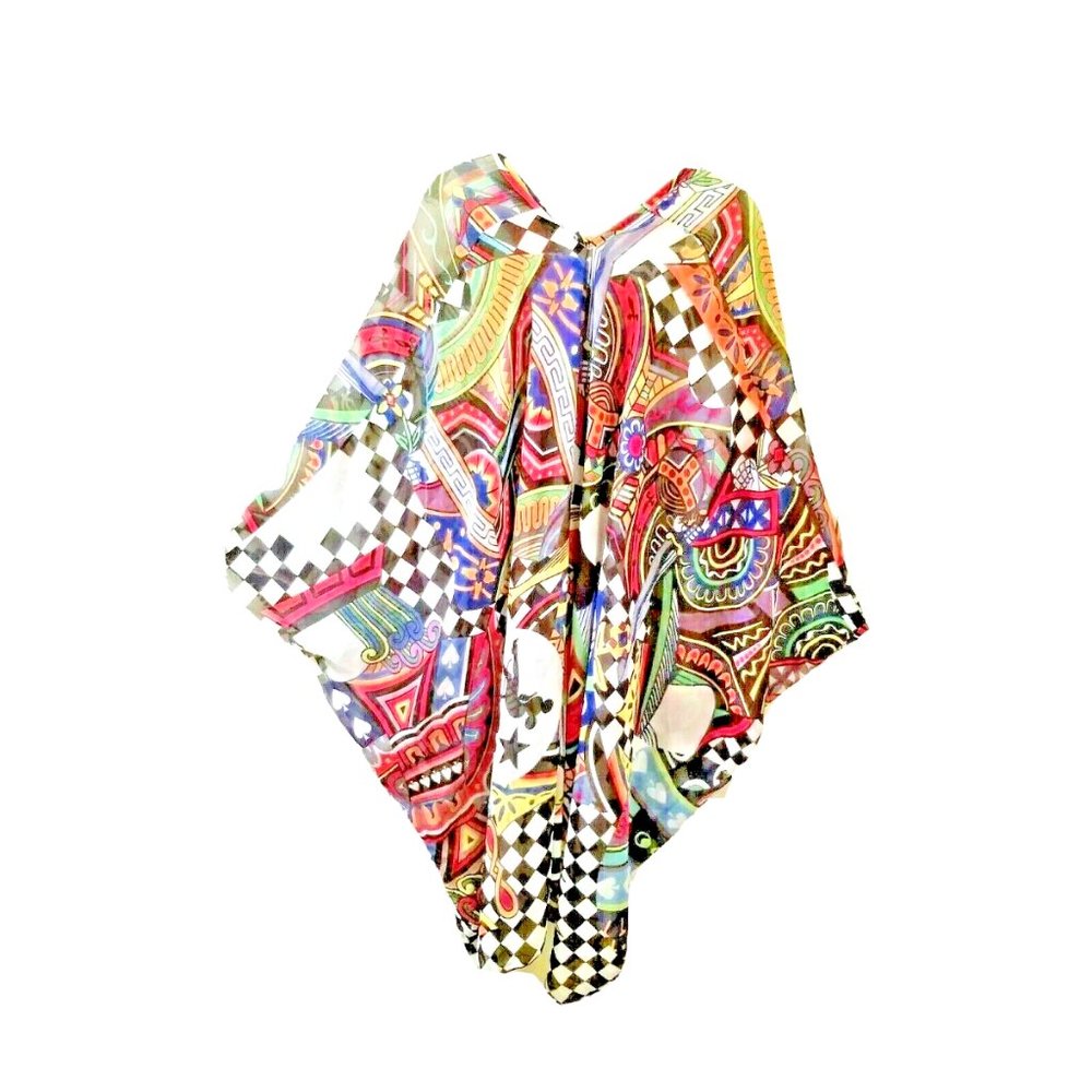 APOSTOLOS MITROPOULOS for UNDERGROUND Pullover One Size Top Colorful Sheer - Picture 7 of 9